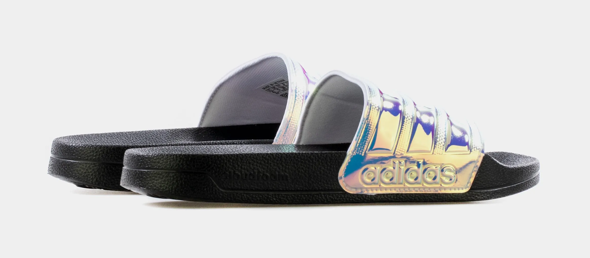 Adilette Shower Womens Slide Sandal (Black/Iridescent)