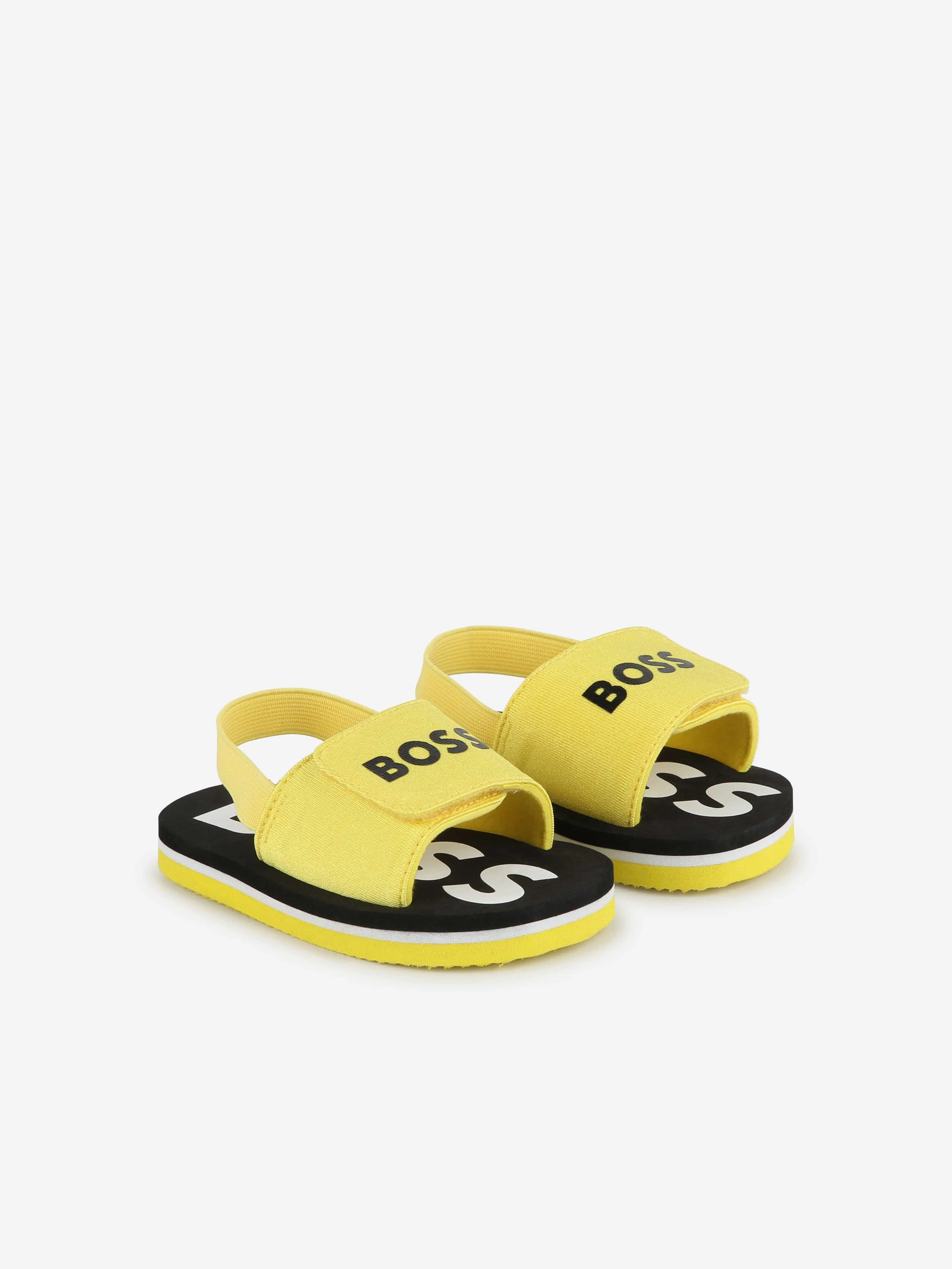 BOSS Boys Logo Sandals in Yellow