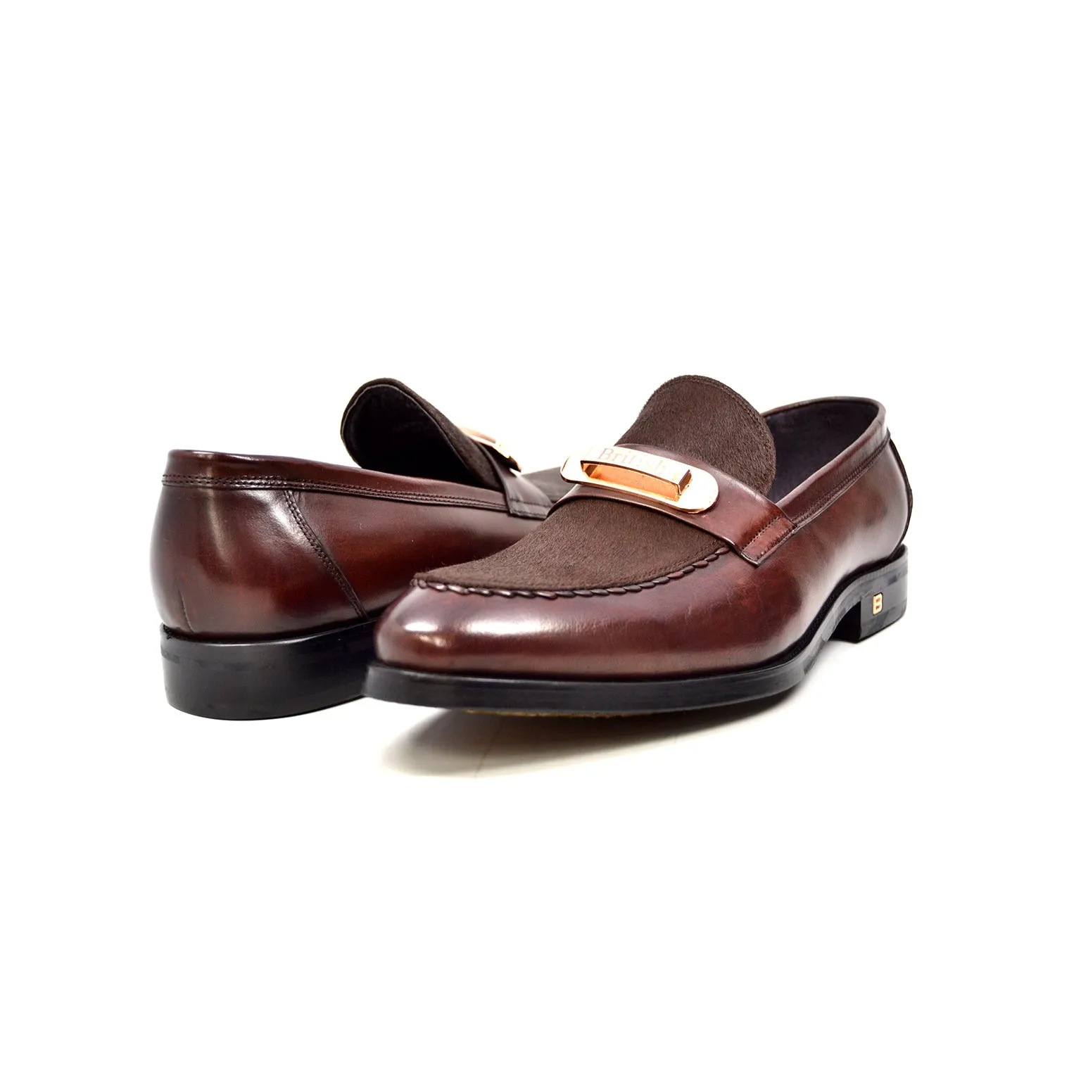 Boss Genuine Leather Slip-On with Pony Skin Detail