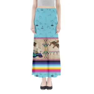 Buffalos Running Sky Full Length Maxi Skirt