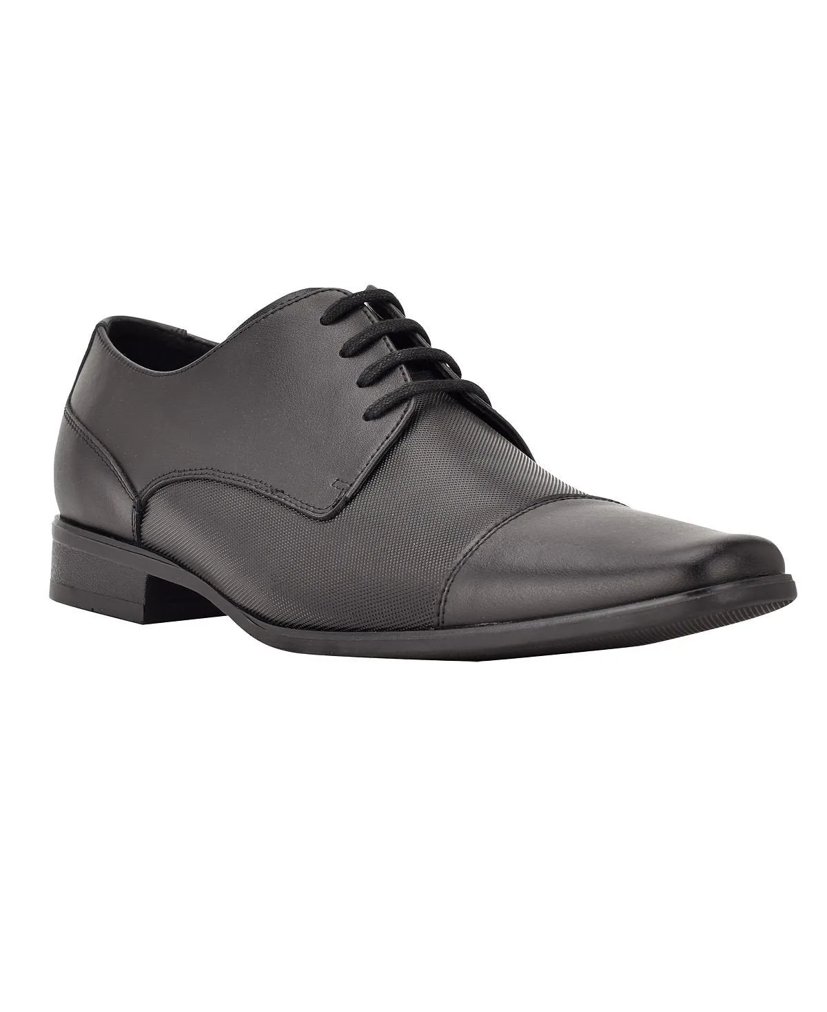 Calvin Klein Men's Leather Lace-Up Closed Toe Dress Shoes Black