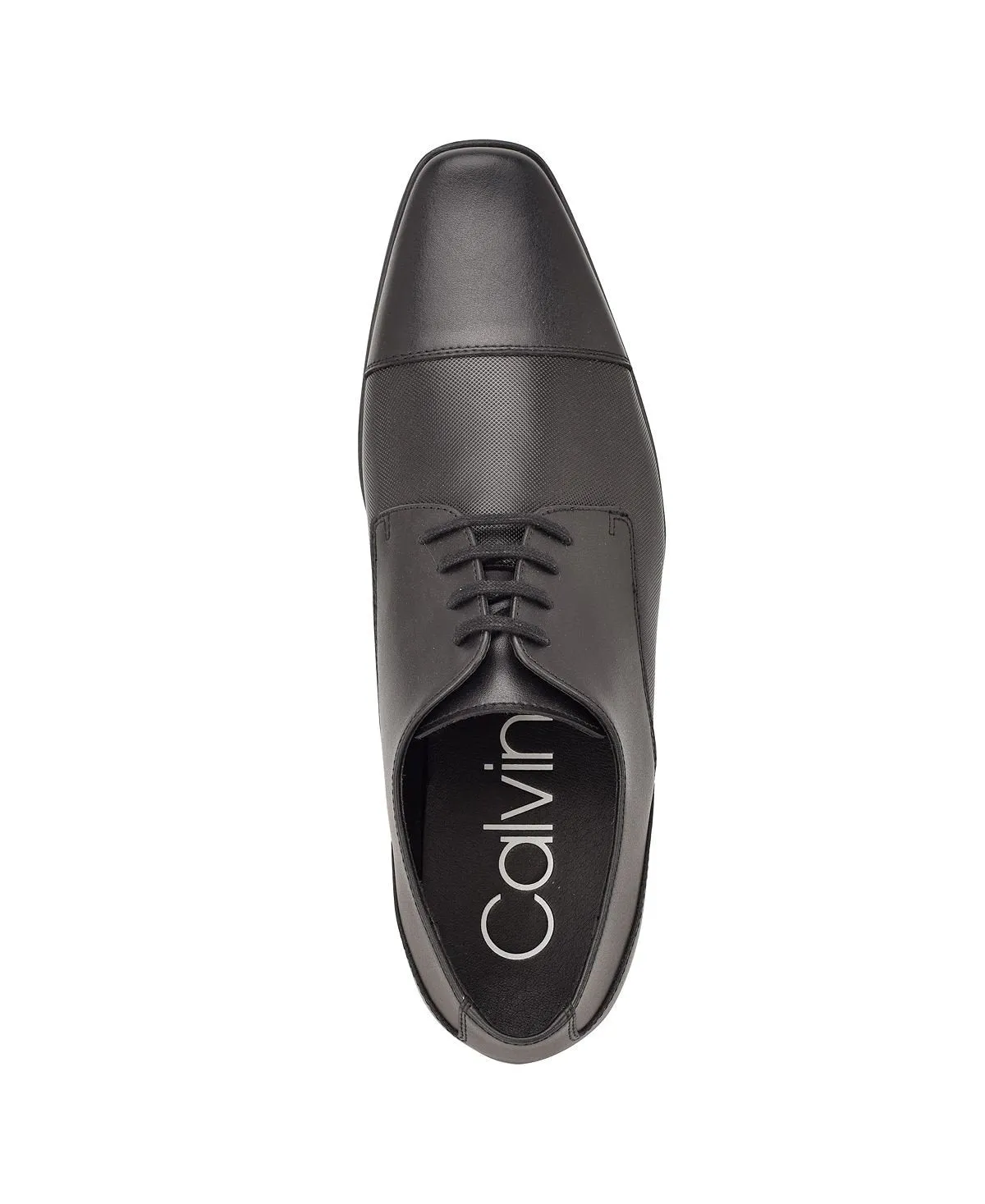 Calvin Klein Men's Leather Lace-Up Closed Toe Dress Shoes Black