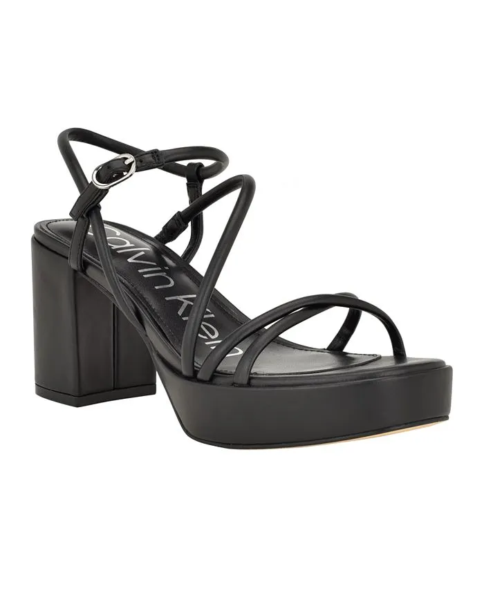 Calvin Klein Women's Lilana Strappy Block Heel Dress Sandals, Black