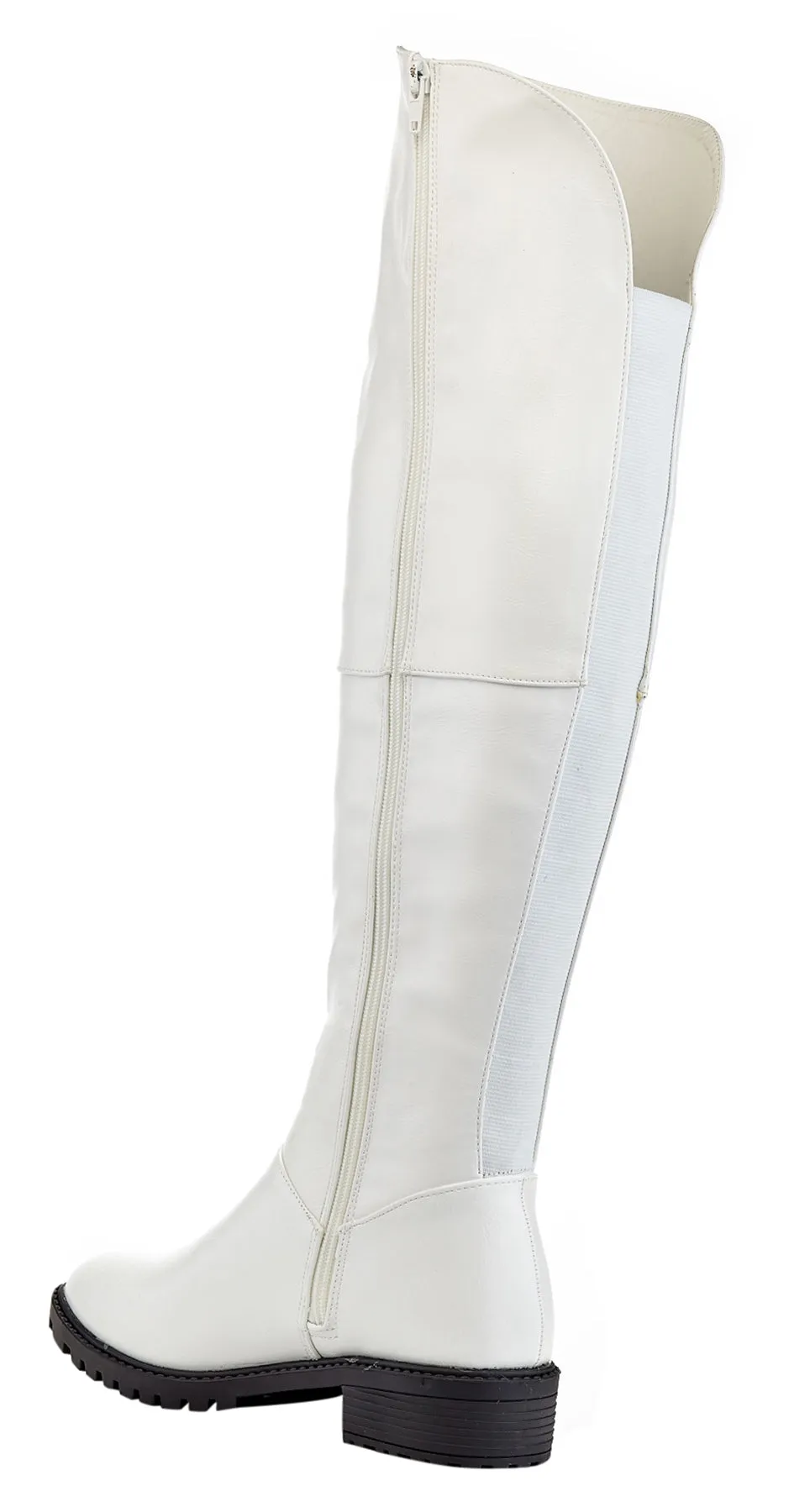 Charming Lady Women's Stretch Calf Knee High Riding Boot