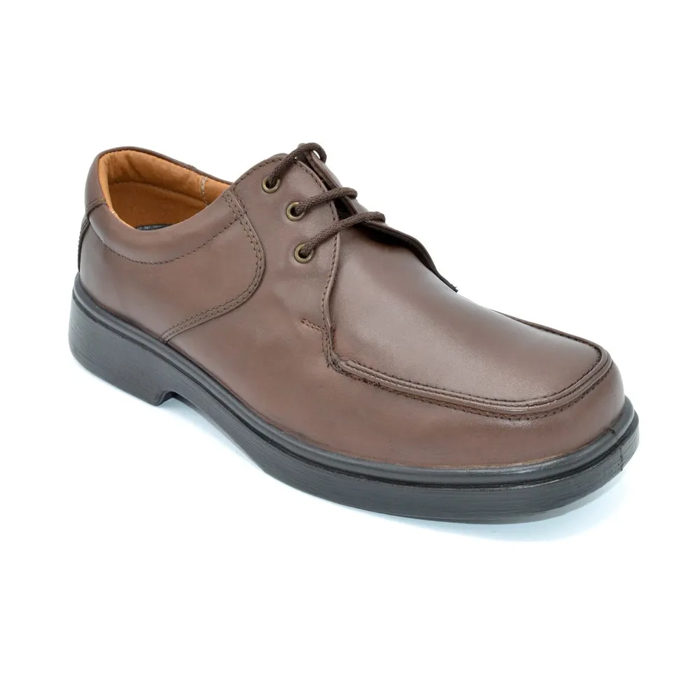 DB Saxon - Mens Wide FIt Lace Up - 4E Fitting - Brown