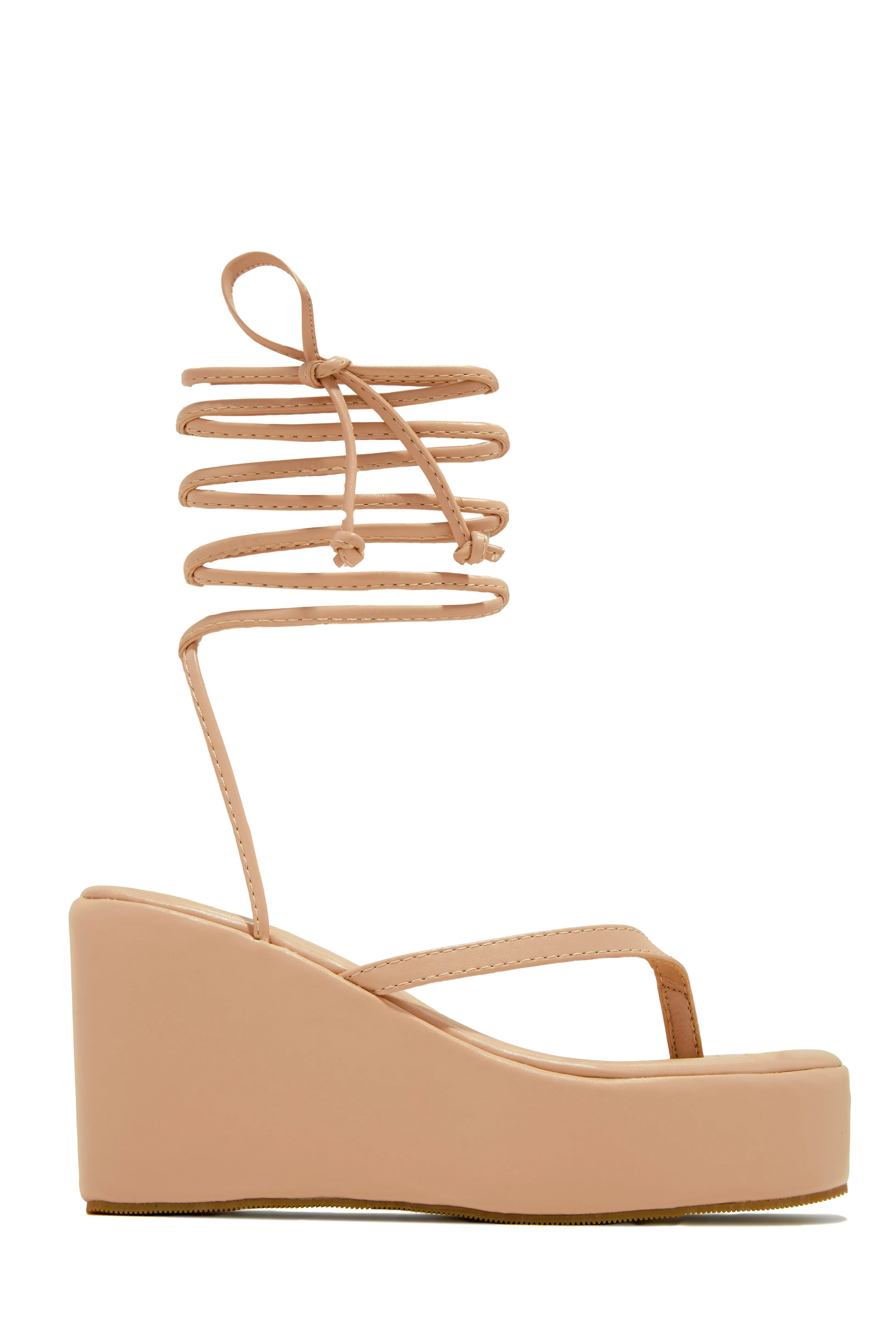 En Paradis Lace Up Platform Sandals - Pink