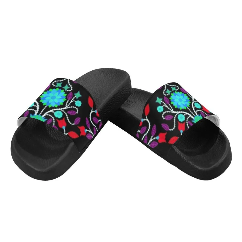 Floral Beadwork Four Clans Winter Men's Slide Sandals