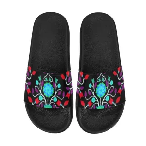 Floral Beadwork Four Clans Winter Men's Slide Sandals