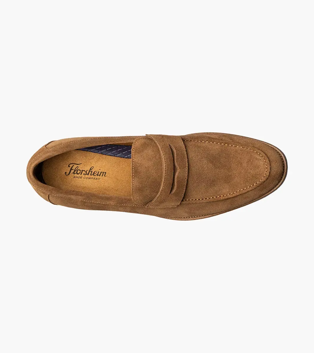 Florsheim Mens Rucci Suede Penny Loafer Shoe -Mocha