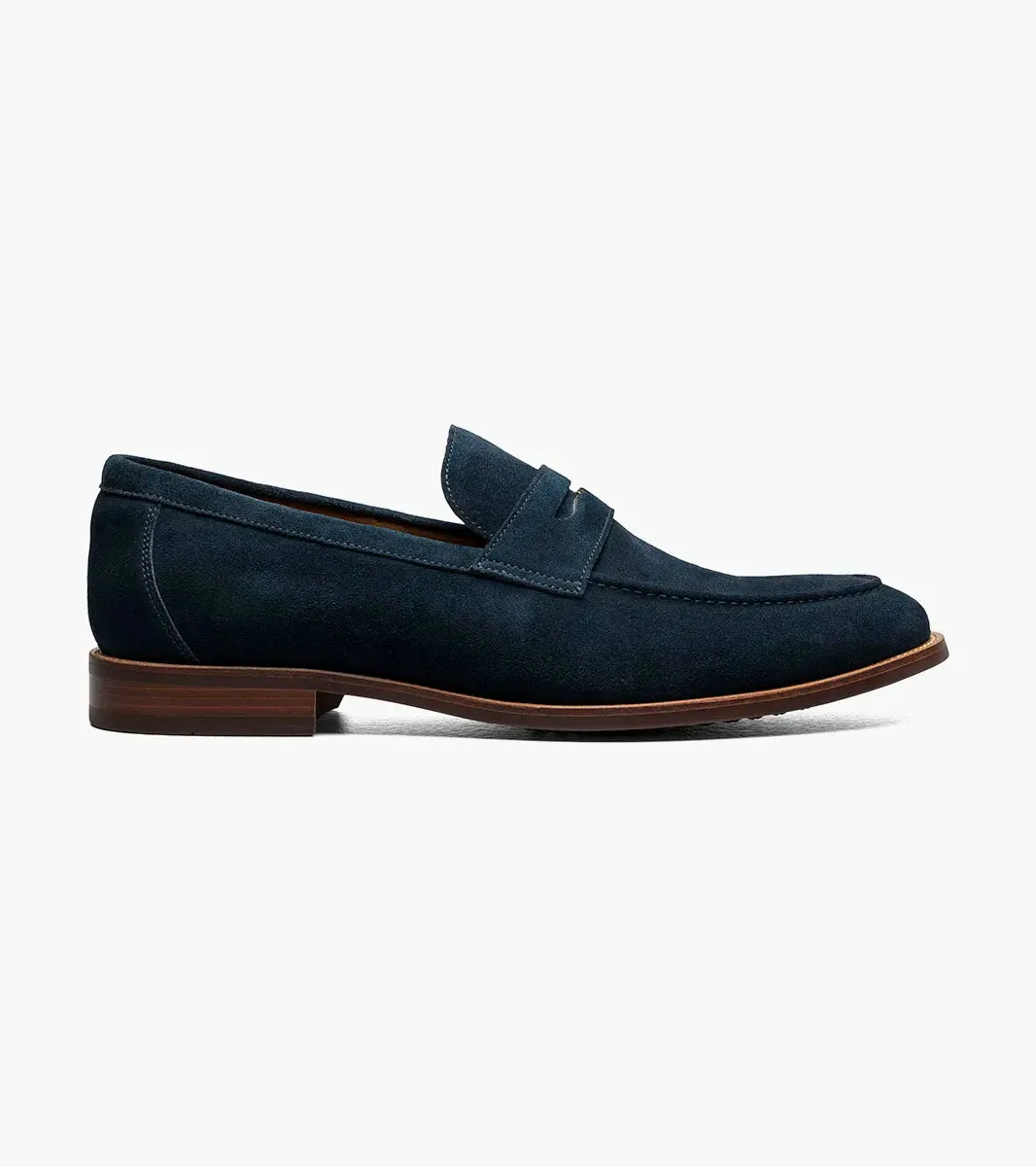 Florsheim Mens Rucci Suede Penny Loafer Shoe-Navy