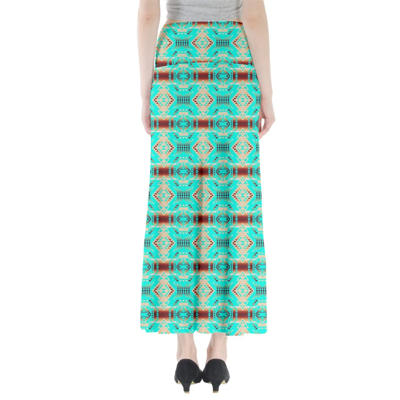 Gathering Earth Turquoise Full Length Maxi Skirt