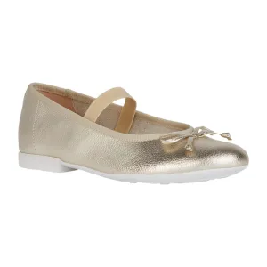 Geox Plie Gold Leather Ballerina