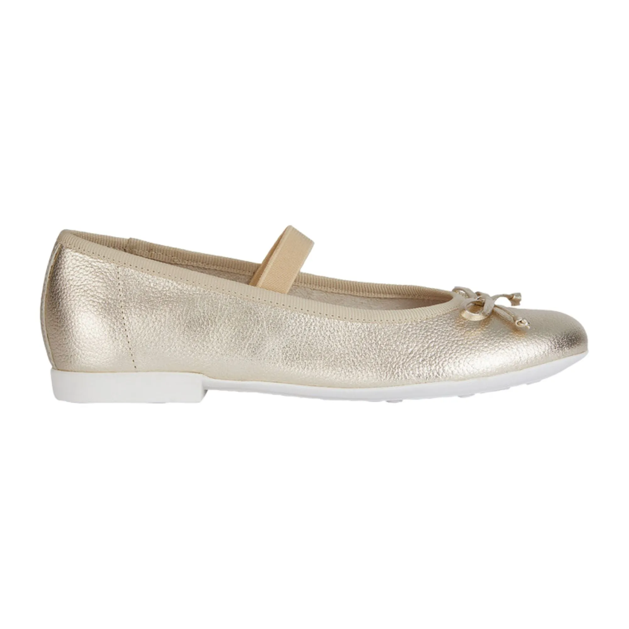 Geox Plie Gold Leather Ballerina