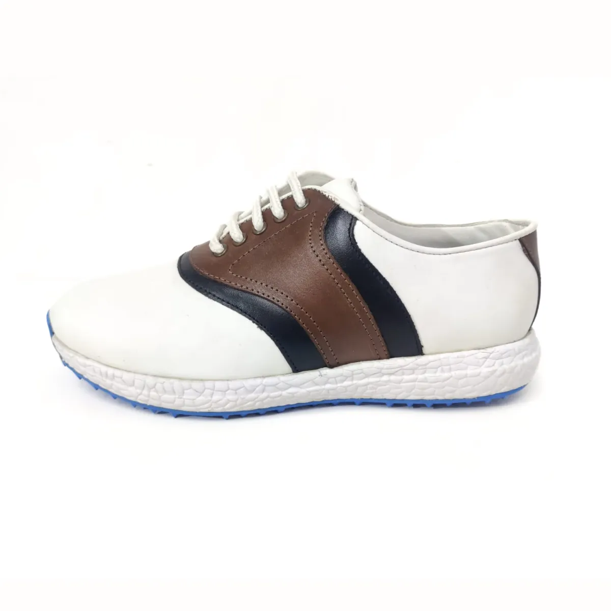 GolfBasic Drive Comfort White-Brown Spikeless Golf Shoes