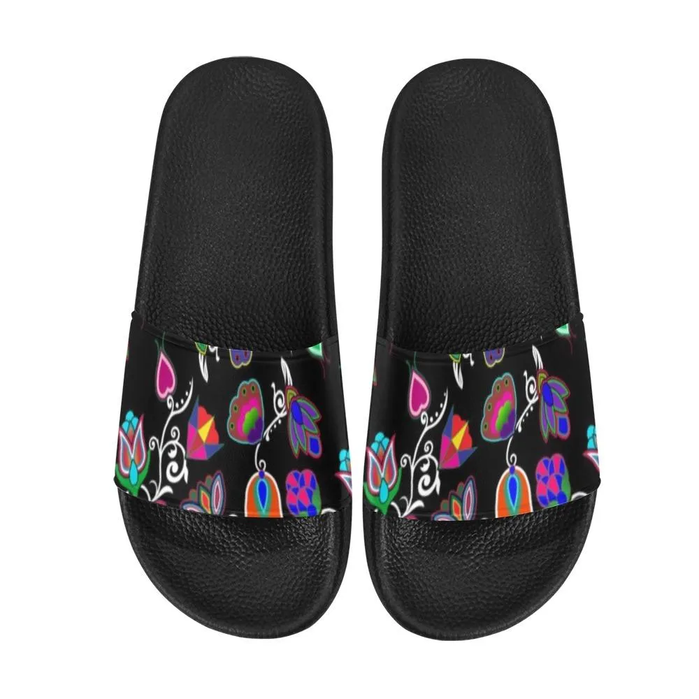 Indigenous Paisley Black Men's Slide Sandals