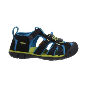 Keen Boy's (Sizes 1-7) Seacamp Black/Blue/Lime