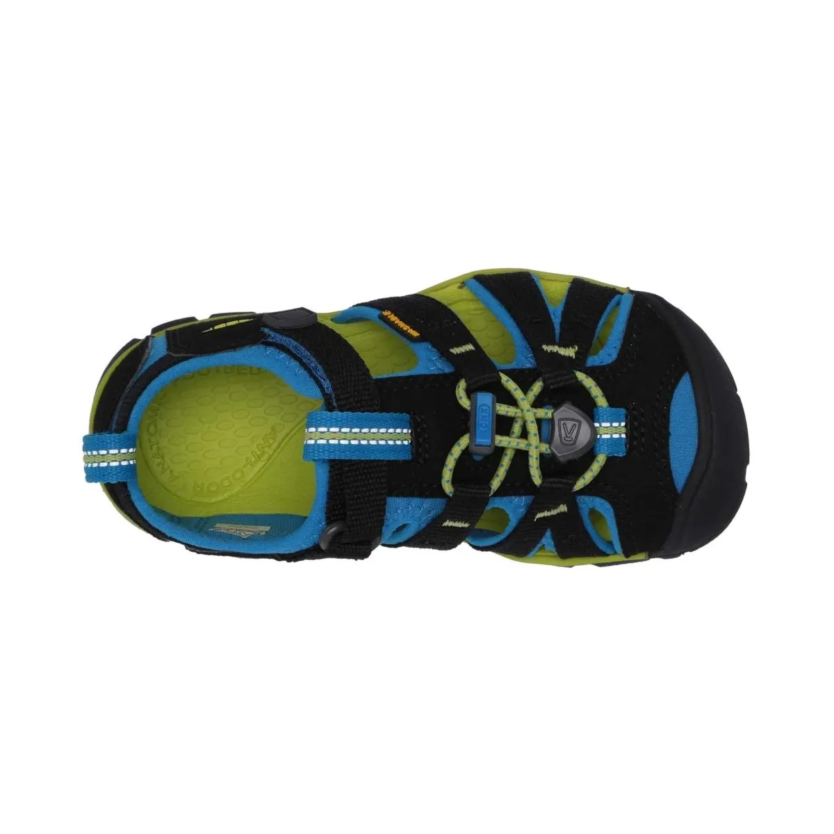 Keen Boy's (Sizes 8-13) Seacamp Black/Blue/Lime