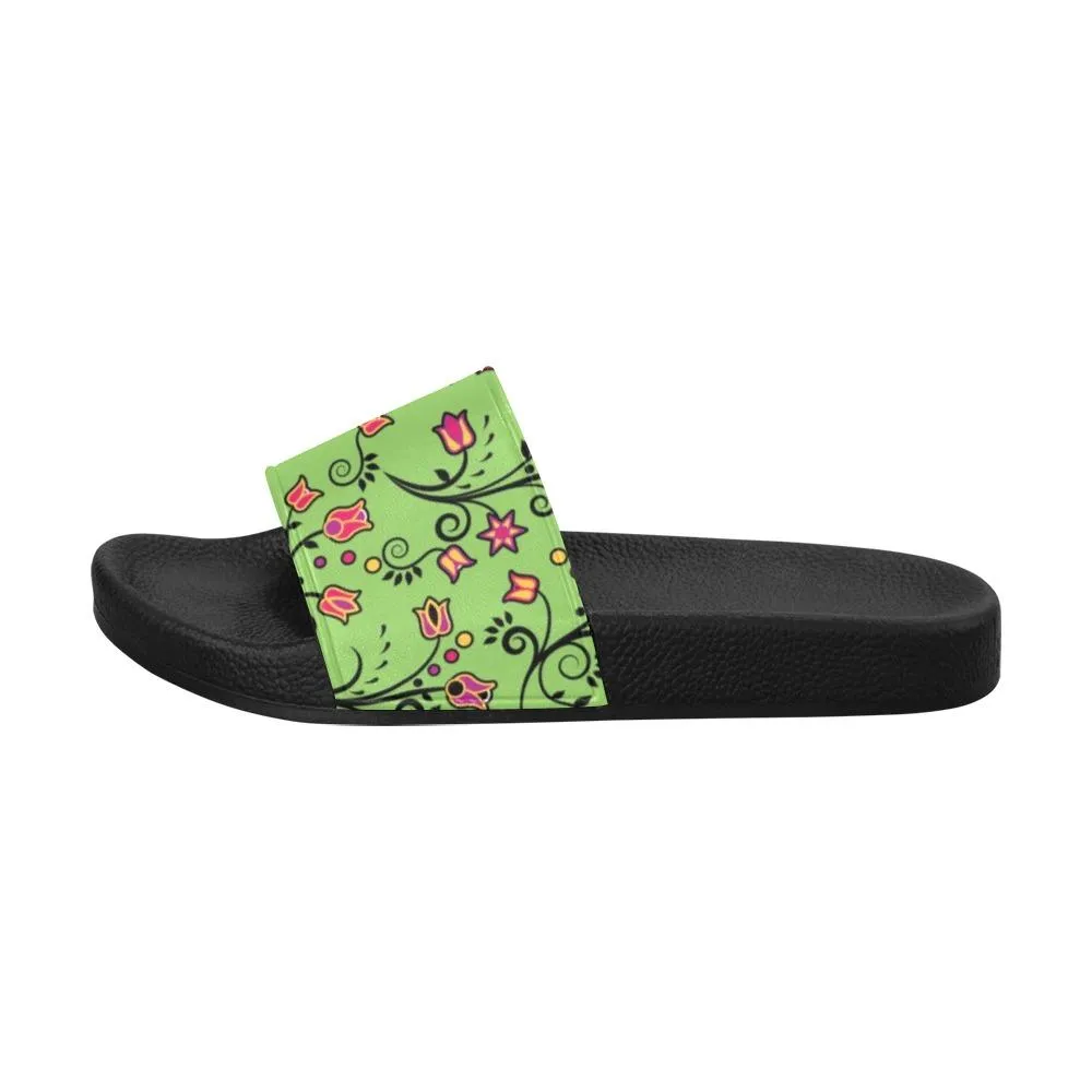 LightGreen Yellow Star Women's Slide Sandals