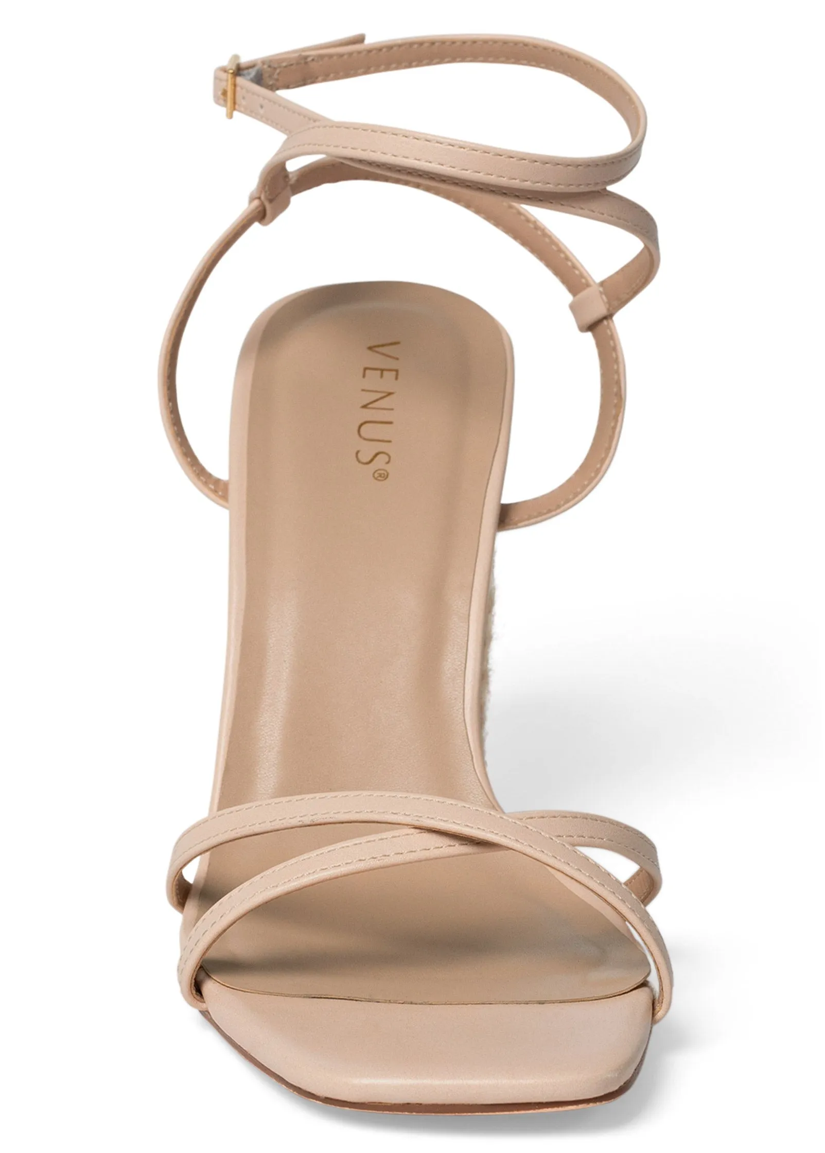 Lori Block Heel Sandals - Nude