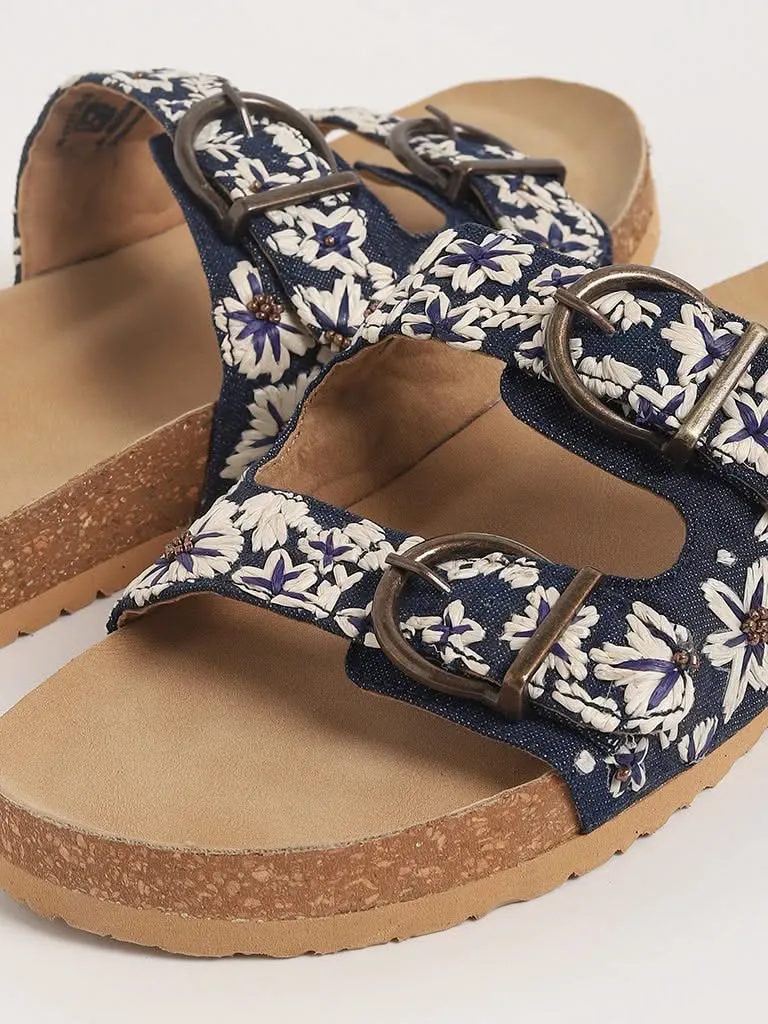 LUNA BLU Blue Cork Sandals