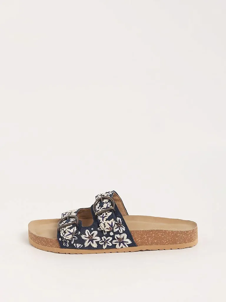 LUNA BLU Blue Cork Sandals