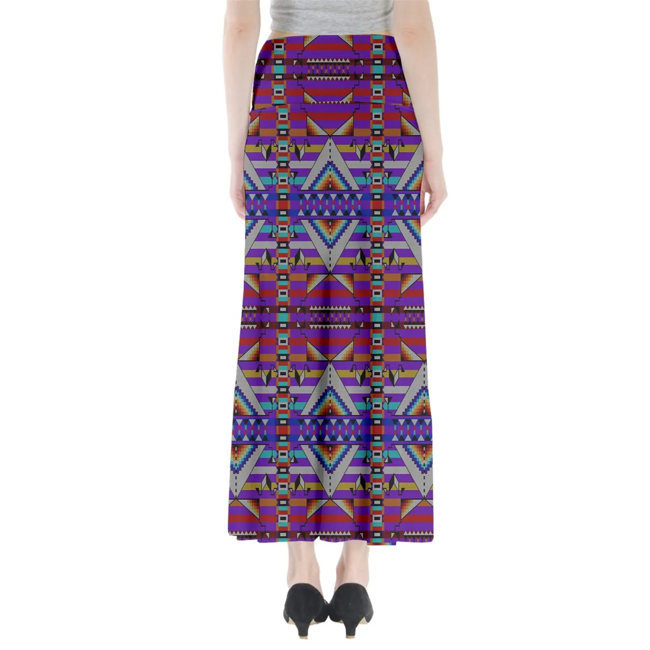 Medicine Blessing Purple Full Length Maxi Skirt