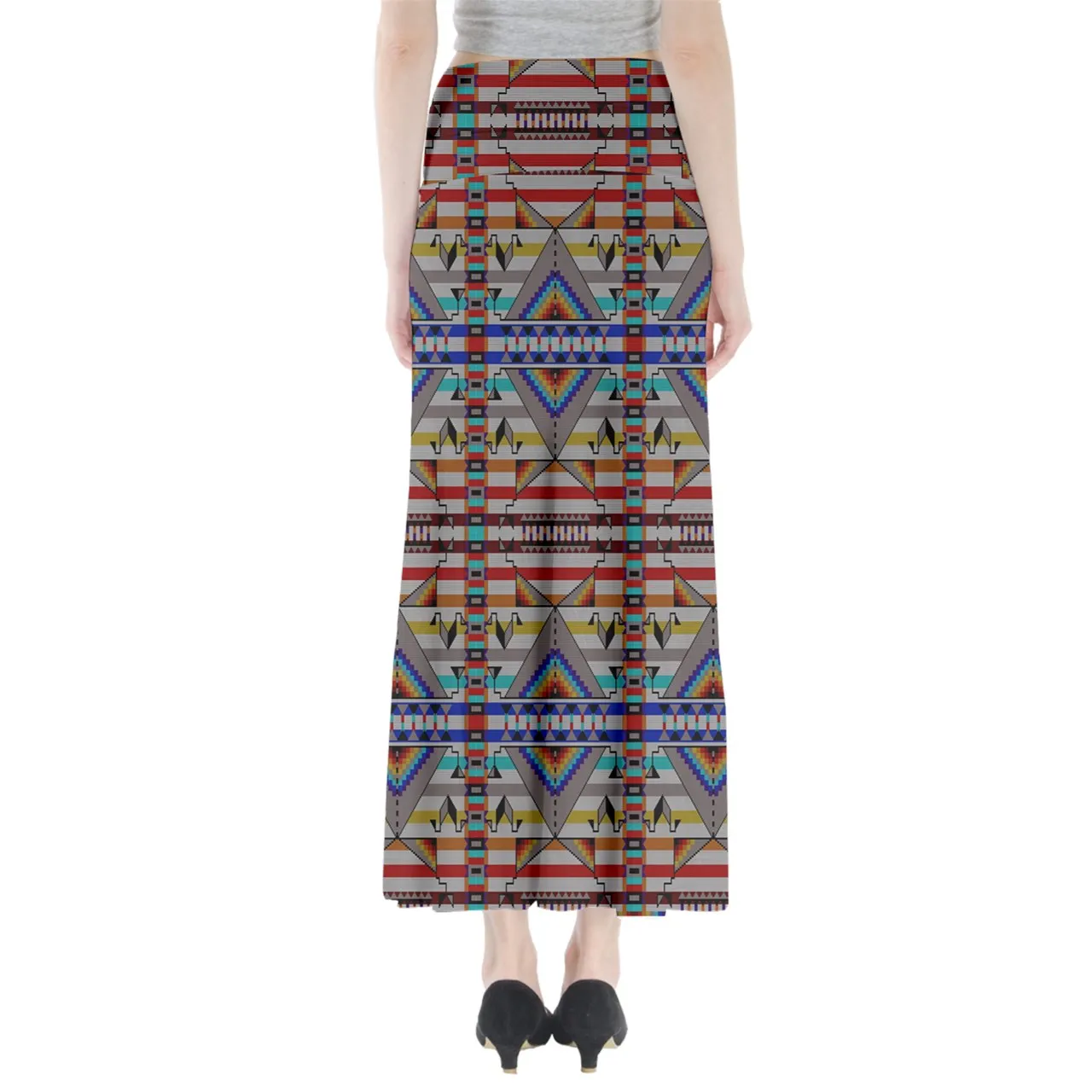 Medicine Blessing White Full Length Maxi Skirt