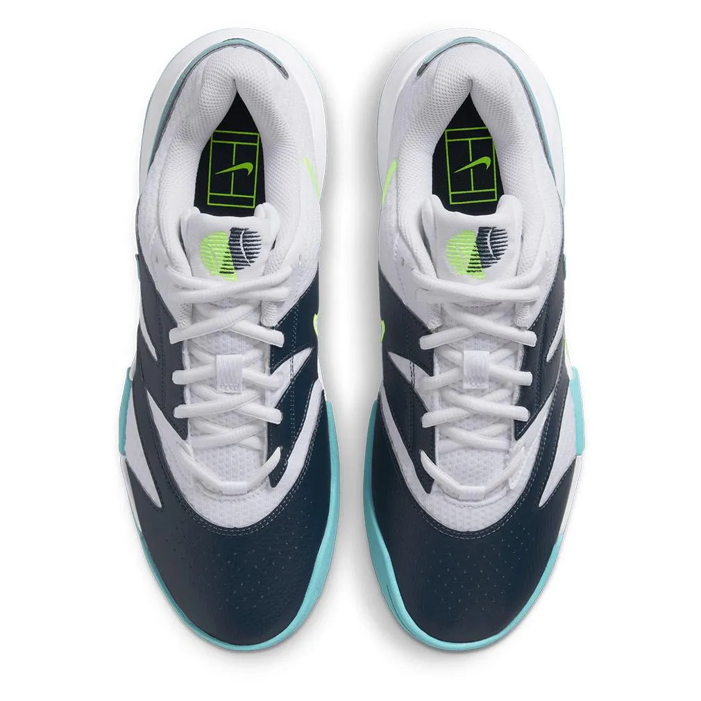 Mens Court Lite 4 Tennis Shoes White and Denim Turquoise