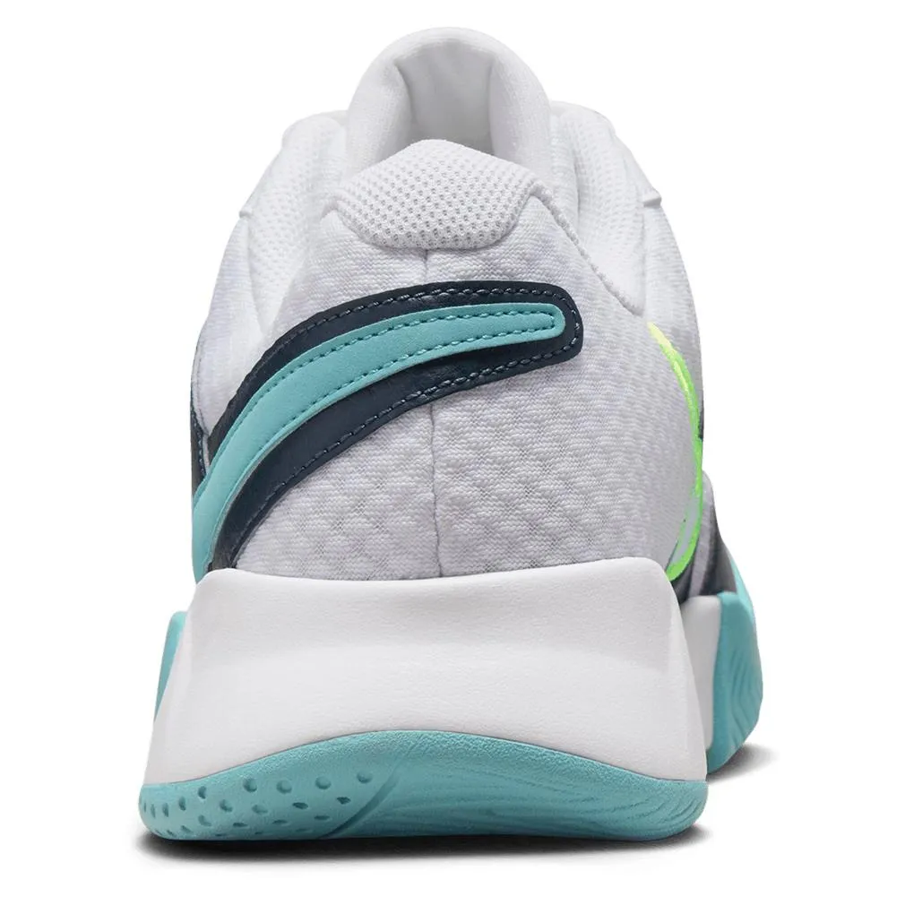 Mens Court Lite 4 Tennis Shoes White and Denim Turquoise