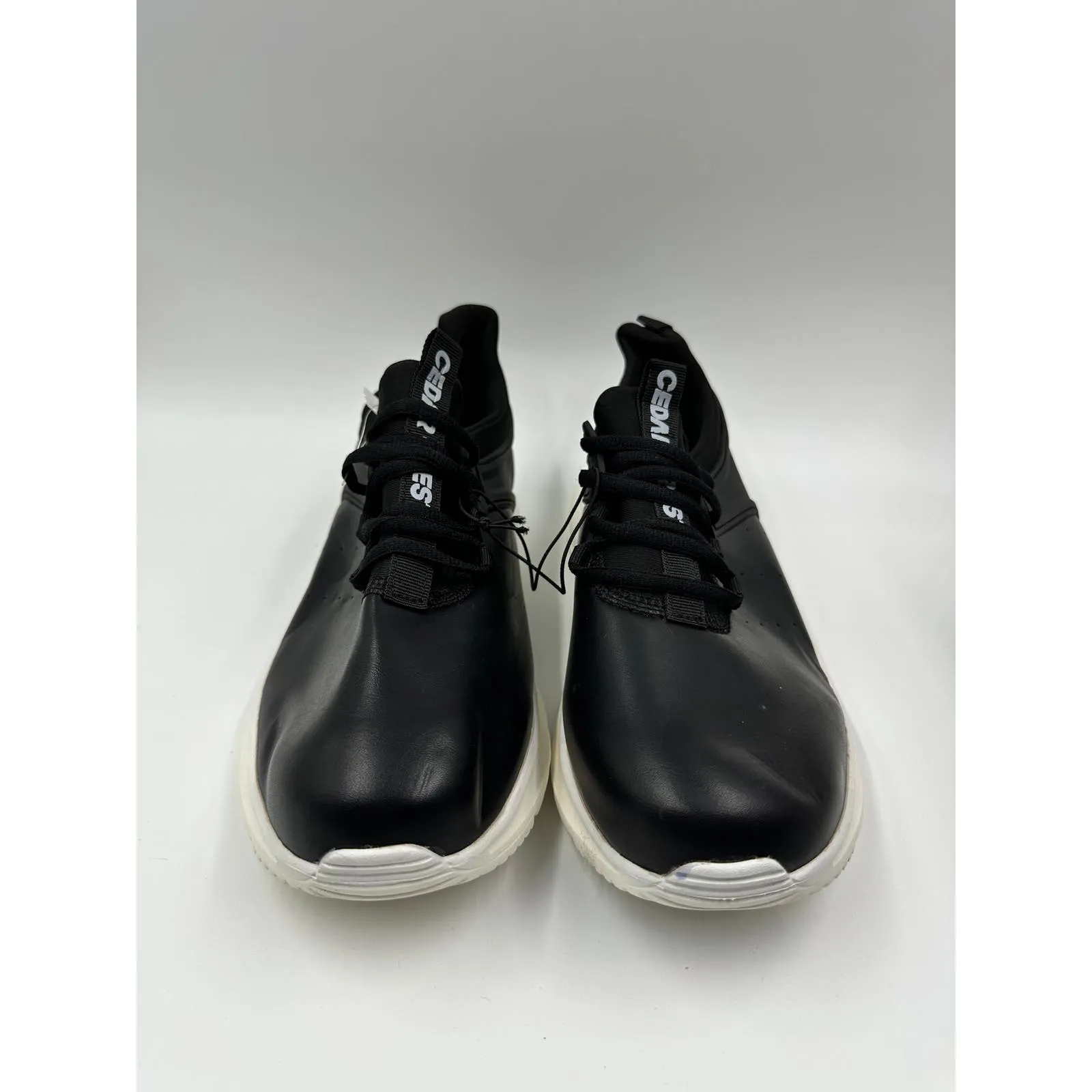 Men's Size 9, Black Synthetic Sneakers with Ultra Comfortable Rubbery Soles