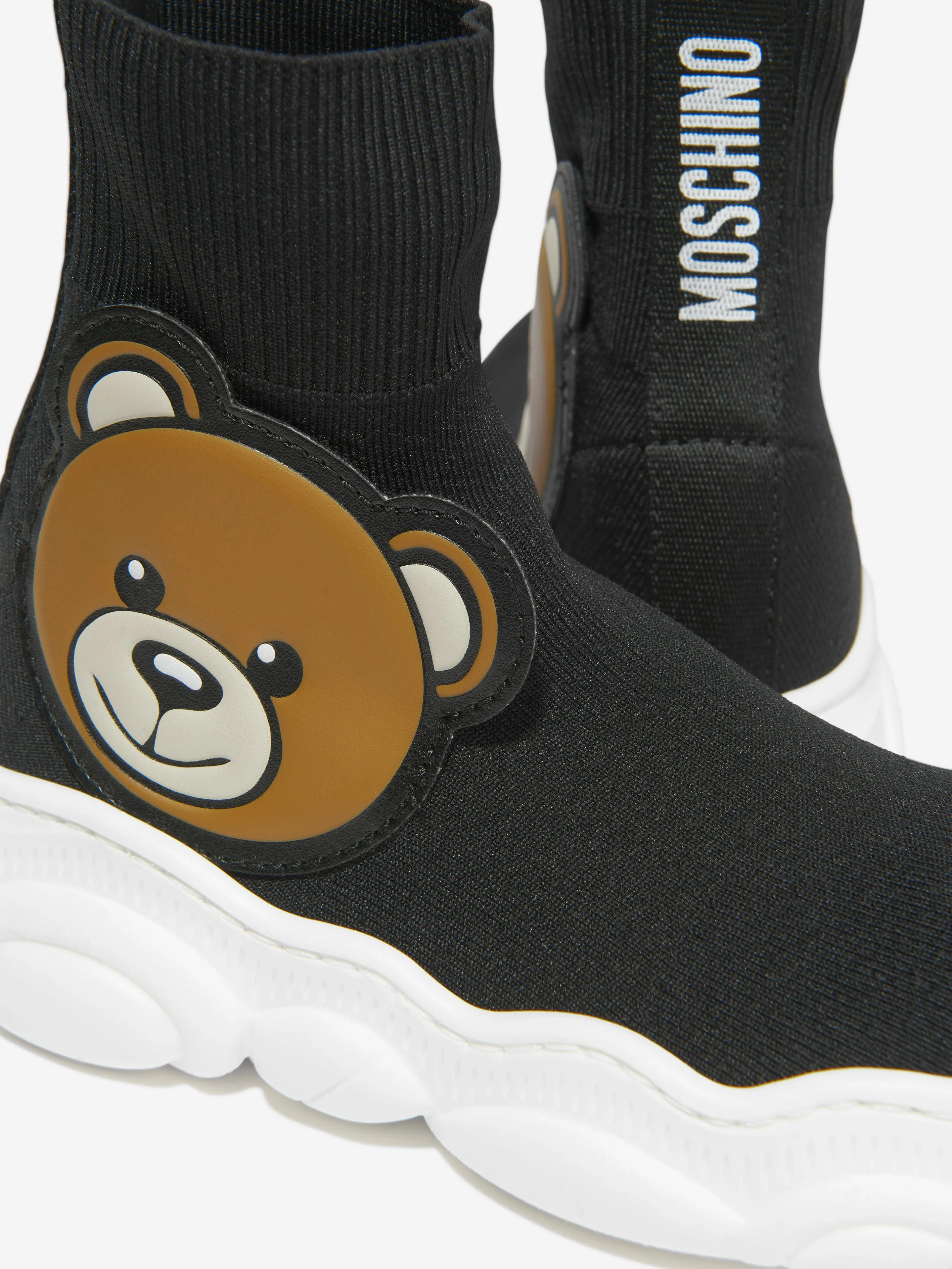 Moschino Kids Teddy Patch High Top Sock Trainers