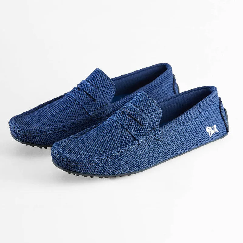 Neeman's Mens Relive Knitted Loafers | Navy Blue