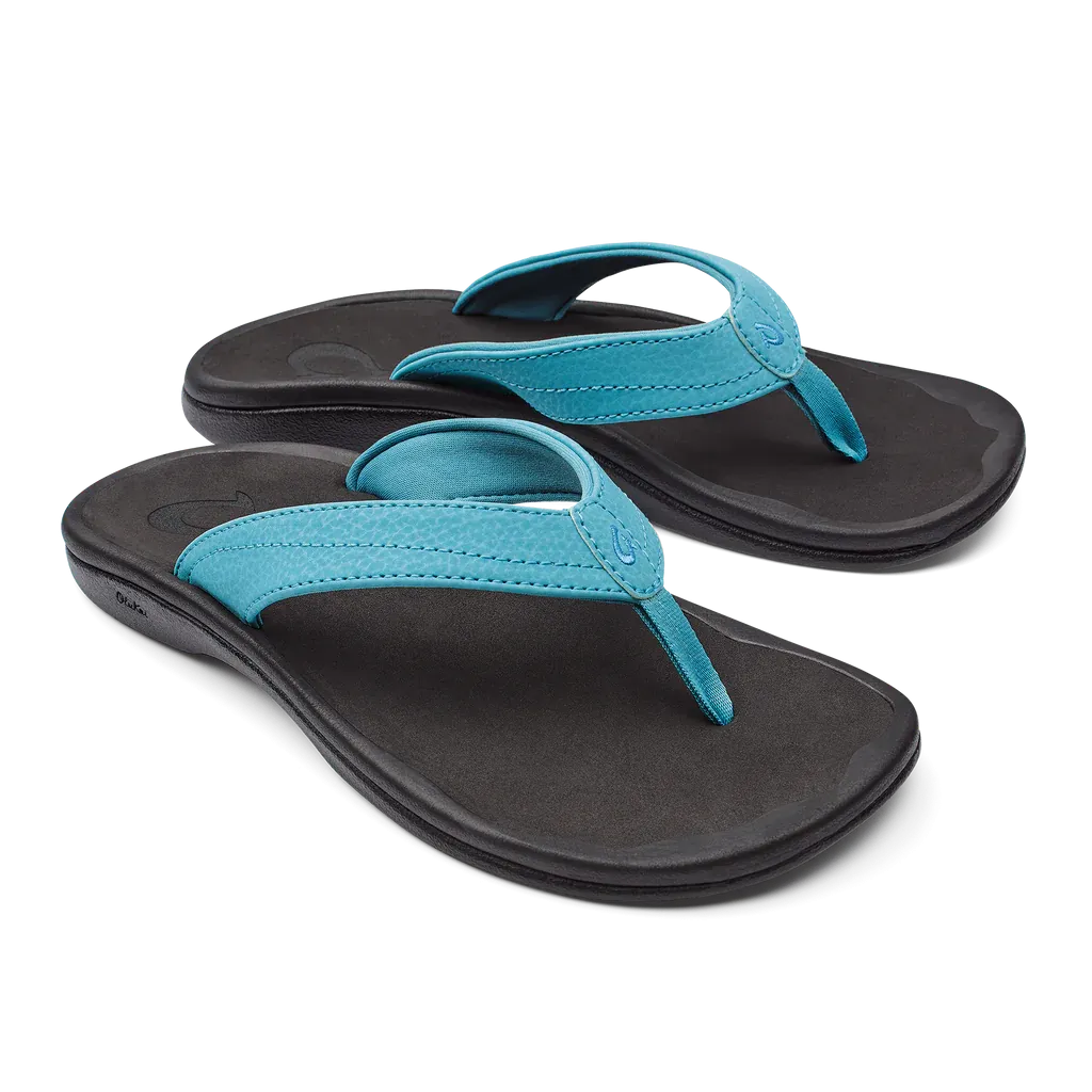 OluKai Women's 'Ohana Sandal / Blue Mist / Black