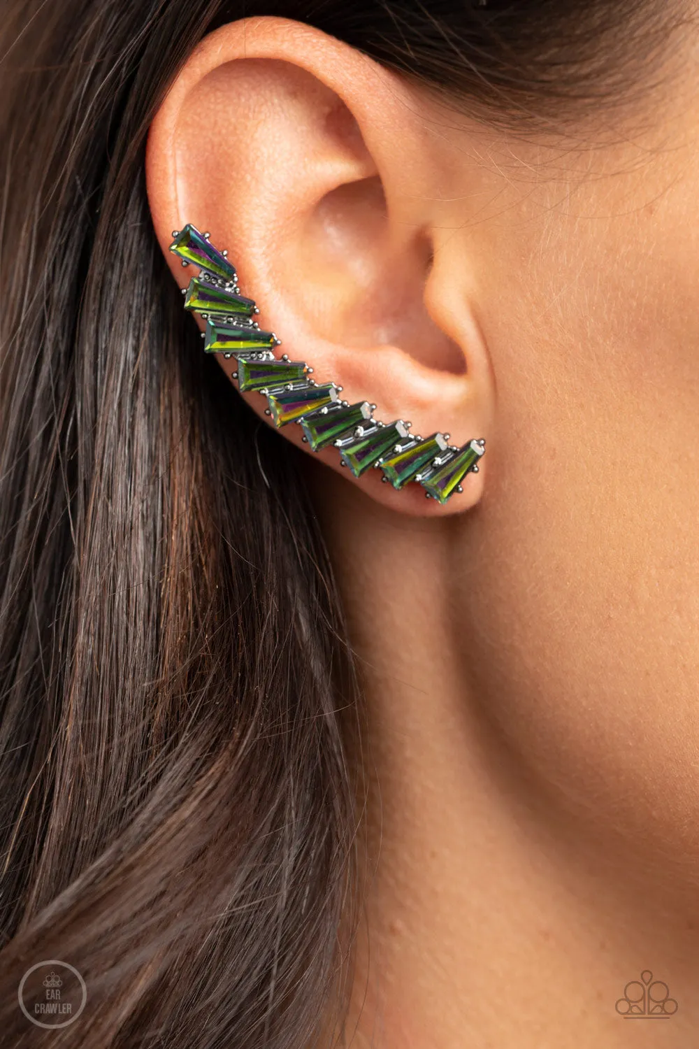 Paparazzi I Think ICE Can - Multi Oil Spill Ear Crawler Earring