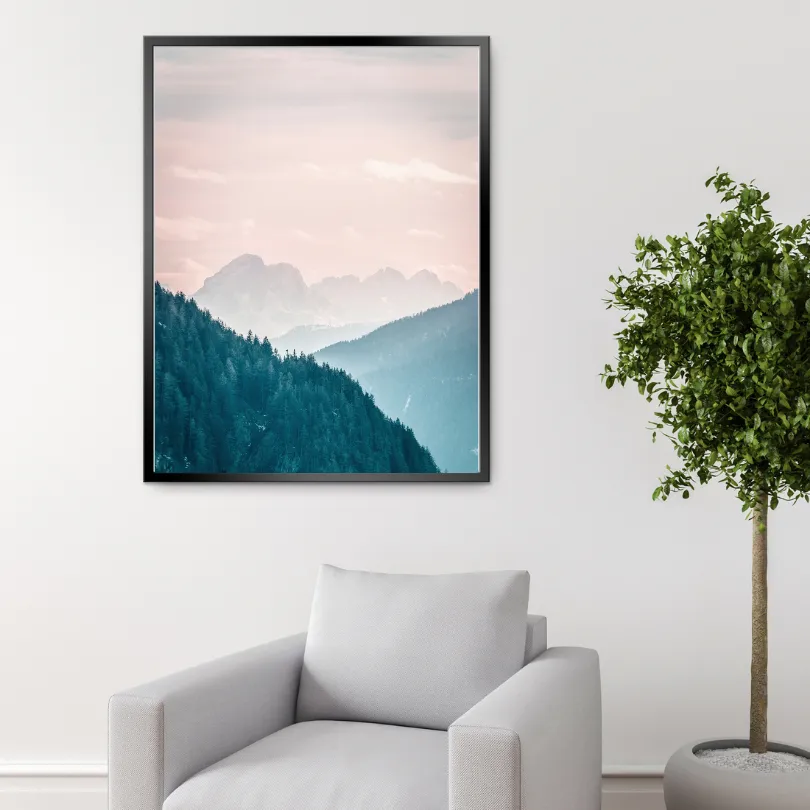 Pastel Mountains Poster INSTANT DOWNLOAD Art Print, Smoky Mountains Poster, Modern Mountain Decor, Pastel Wall Art