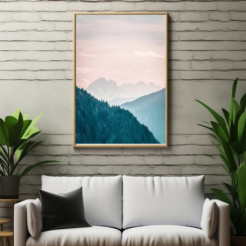 Pastel Mountains Poster INSTANT DOWNLOAD Art Print, Smoky Mountains Poster, Modern Mountain Decor, Pastel Wall Art