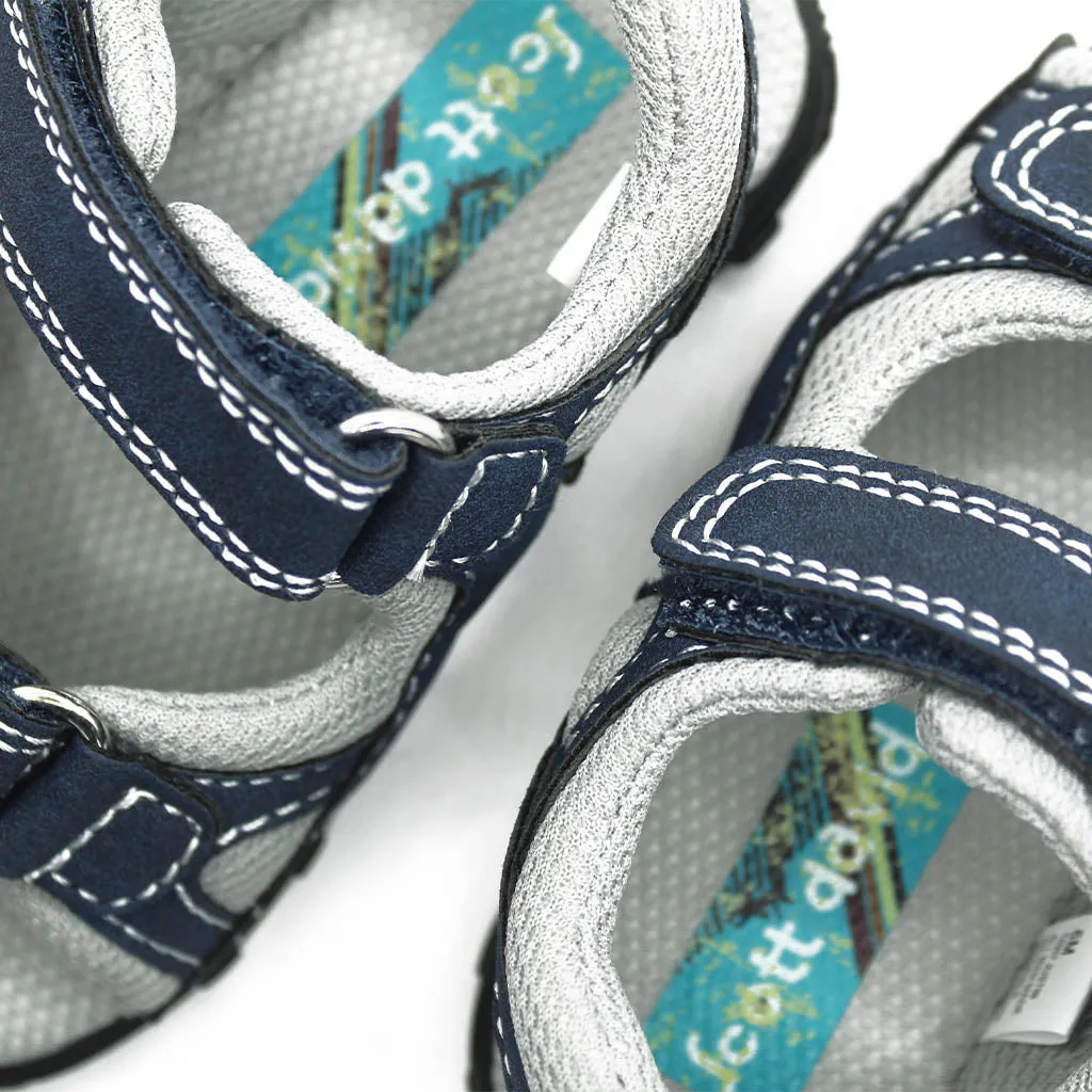 Scott David Justin Sandals Navy Grey Walkers Toddler Boys - Kids Shoes