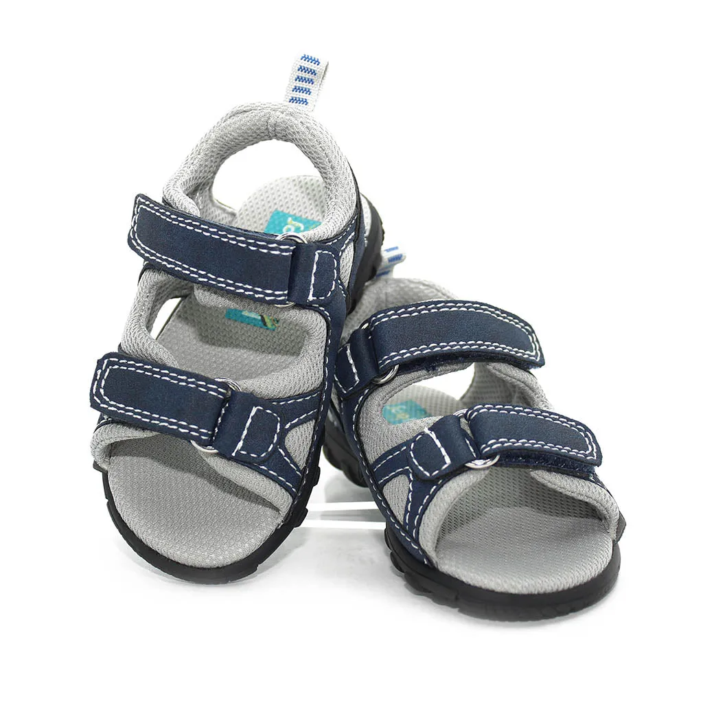 Scott David Justin Sandals Navy Grey Walkers Toddler Boys - Kids Shoes