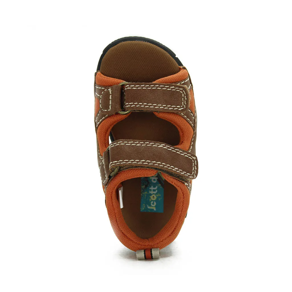 Scott David Justin Sandals Tan Orange Walkers Toddlers Boys - Kids Shoes