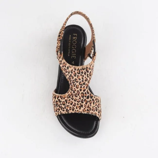 Slingback T-Bar Flat Sandal in Cheetah Tan - 12104