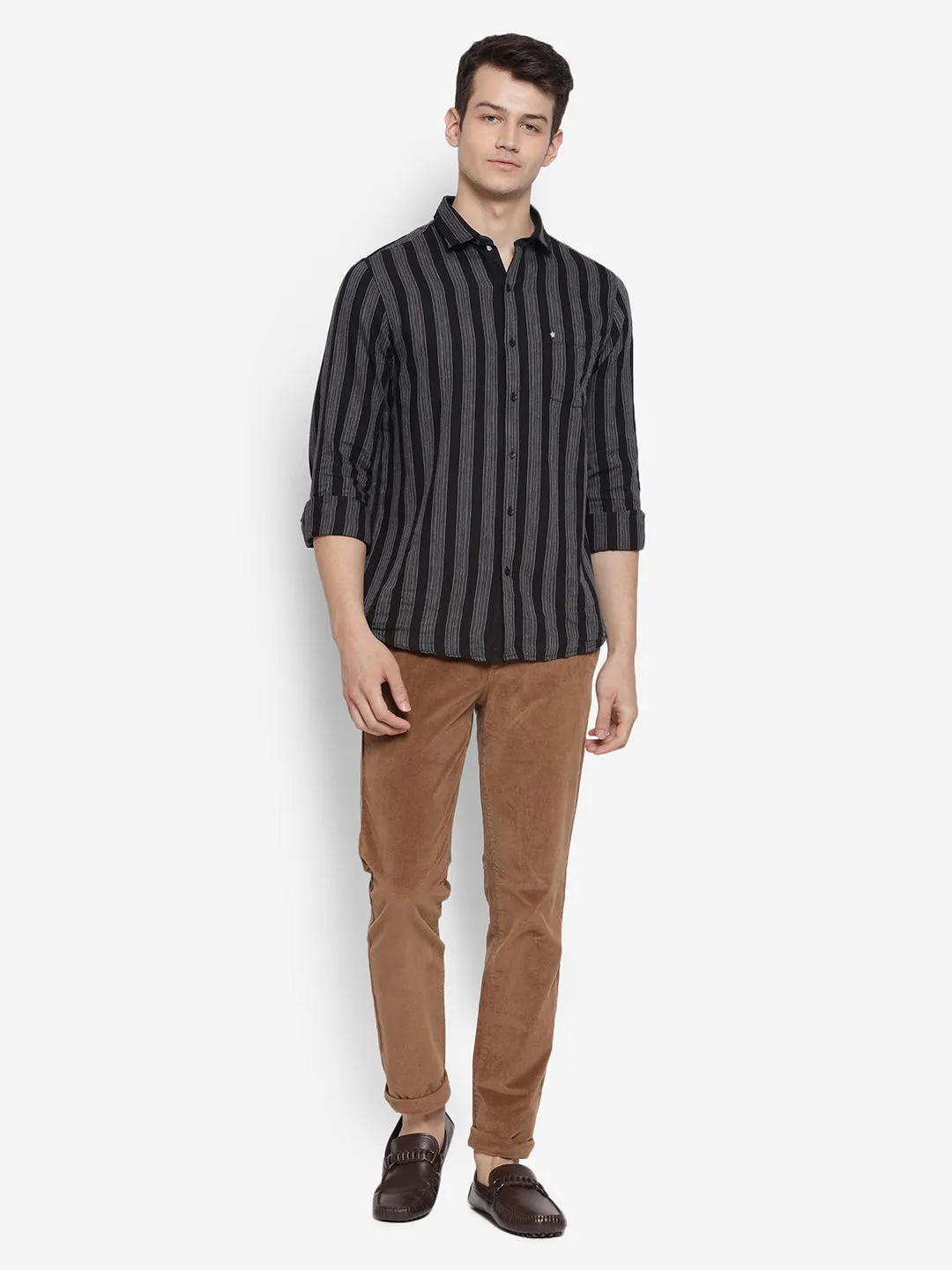 Solid Khaki Causal Trouser