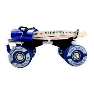 STRAUSS Junior Tenacity Roller Skates | Adjustable Shoe Size for Kids | 4 Wheels Skates for Boys and Girls | for Indoor and Outdoor Skating | Age Group 3-7 Years | Weight Capacity Upto 60kgs, Blue