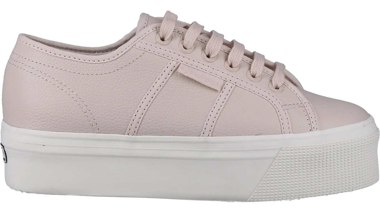 Superga 2790 Tumbled Leather Womens Flatform Trainer