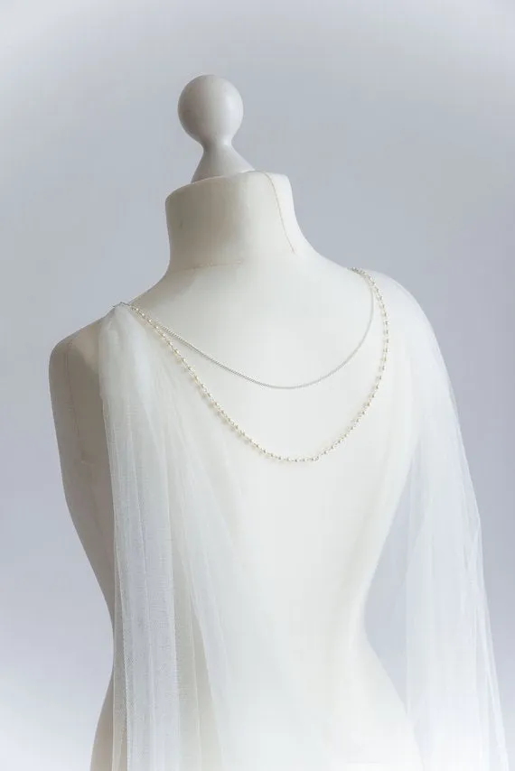 Wedding cape with back necklace