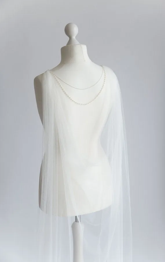 Wedding cape with back necklace