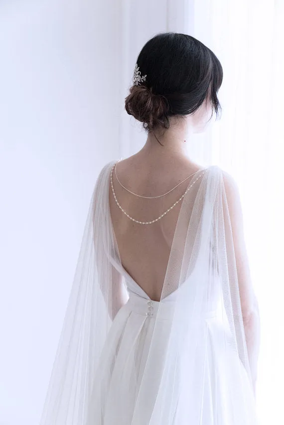 Wedding cape with back necklace