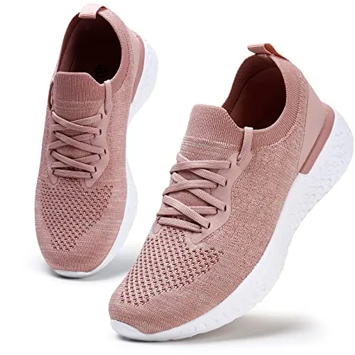 Womens Athletic Running Shoes Comfortable Tennis Shoes Lightweight Walking Shoes Lace Up Trainers Breathable Wide Fit Gym Sneakers