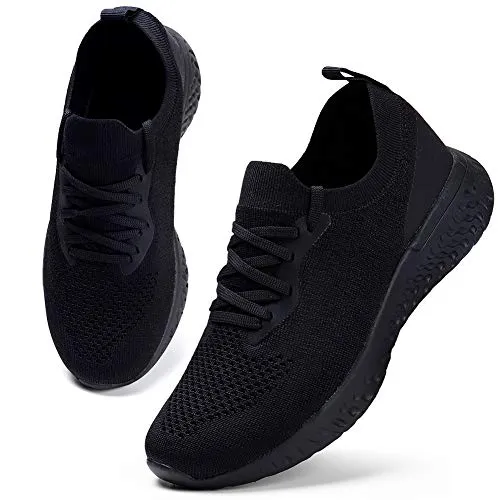 Womens Athletic Running Shoes Comfortable Tennis Shoes Lightweight Walking Shoes Lace Up Trainers Breathable Wide Fit Gym Sneakers