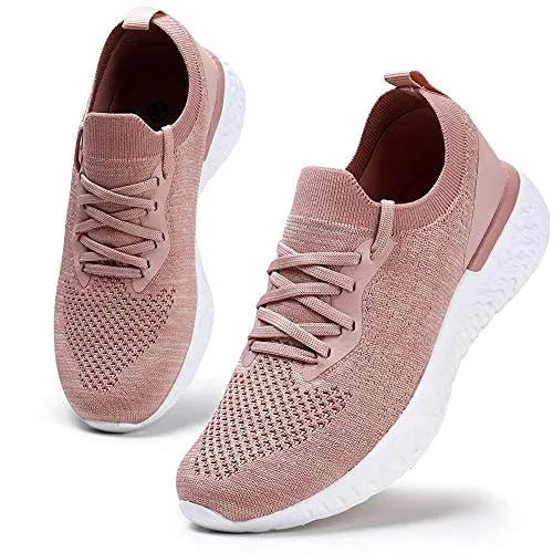 Womens Athletic Running Shoes Comfortable Tennis Shoes Lightweight Walking Shoes Lace Up Trainers Breathable Wide Fit Gym Sneakers